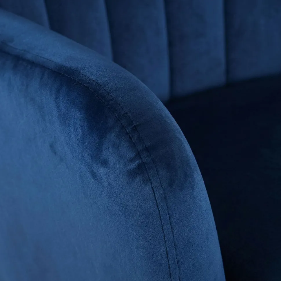 Fauteuil scandinave Vidal en Velours Bleu