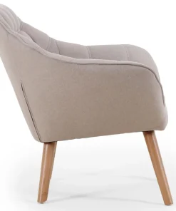 Fauteuil Scandinave Zentao Tissu Beige