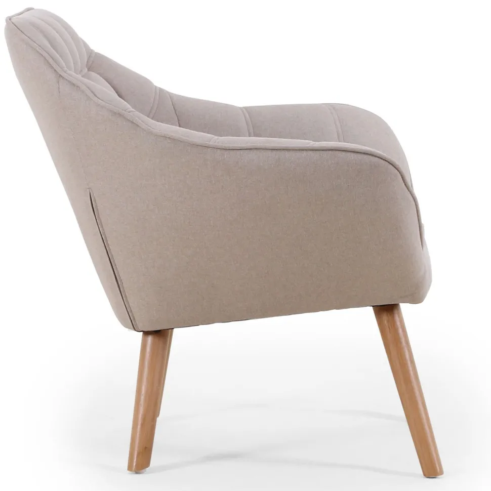 Fauteuil Scandinave Zentao Tissu Beige