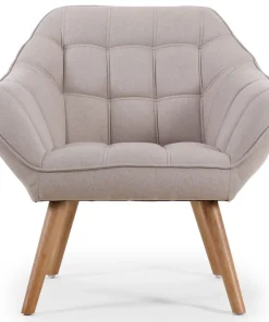 Fauteuil Scandinave Zentao Tissu Beige