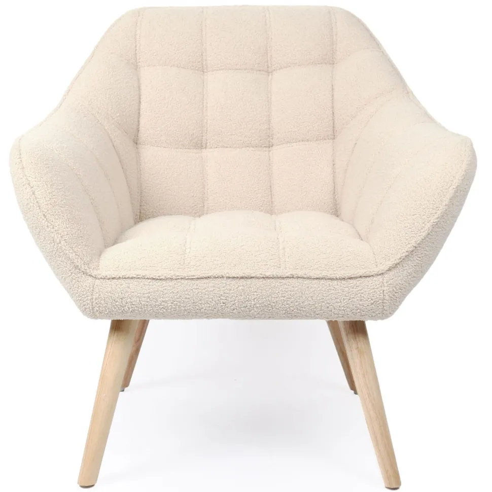 Fauteuil scandinave Zentao Tissu bouclette Beige