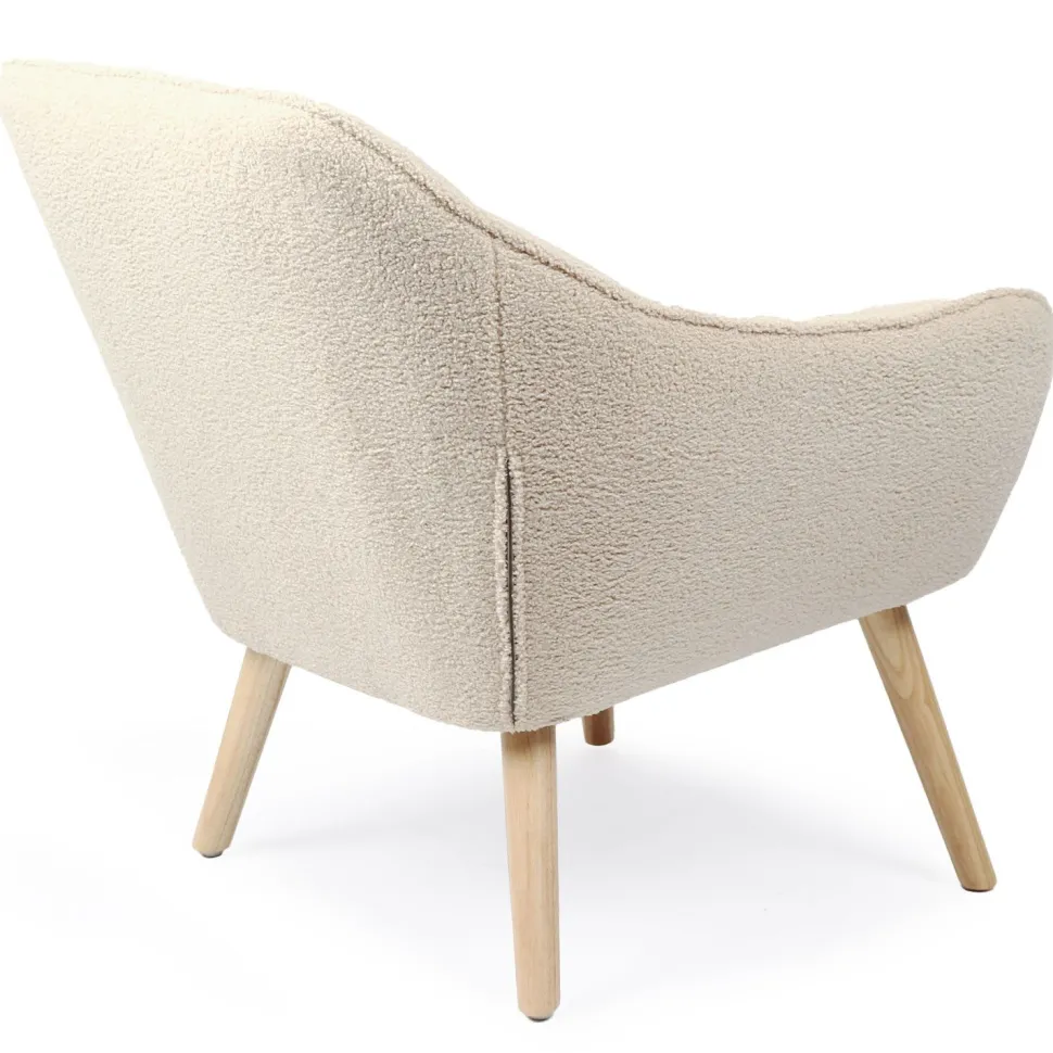 Fauteuil scandinave Zentao Tissu bouclette Beige