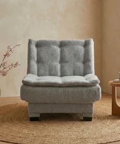 Fauteuil transformable en banquette Lefkada Tissu texturé Gris