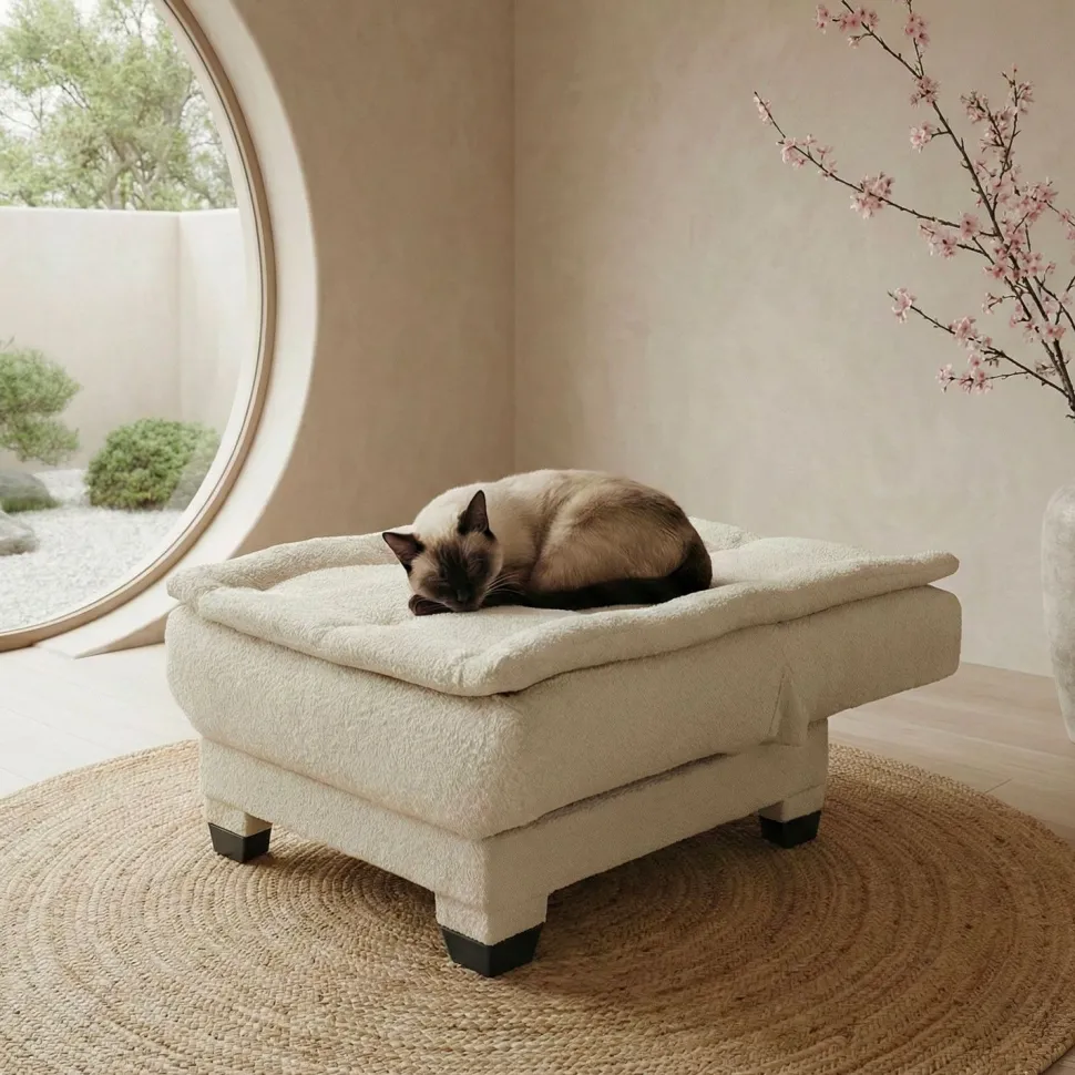 Fauteuil transformable en banquette Lefkada Tissu texturé Beige