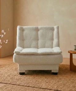 Fauteuil transformable en banquette Lefkada Tissu texturé Beige