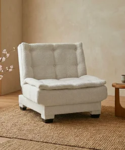 Fauteuil transformable en banquette Lefkada Tissu texturé Beige