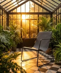Fauteuil Ulysse Métal Noir et Simili Gris