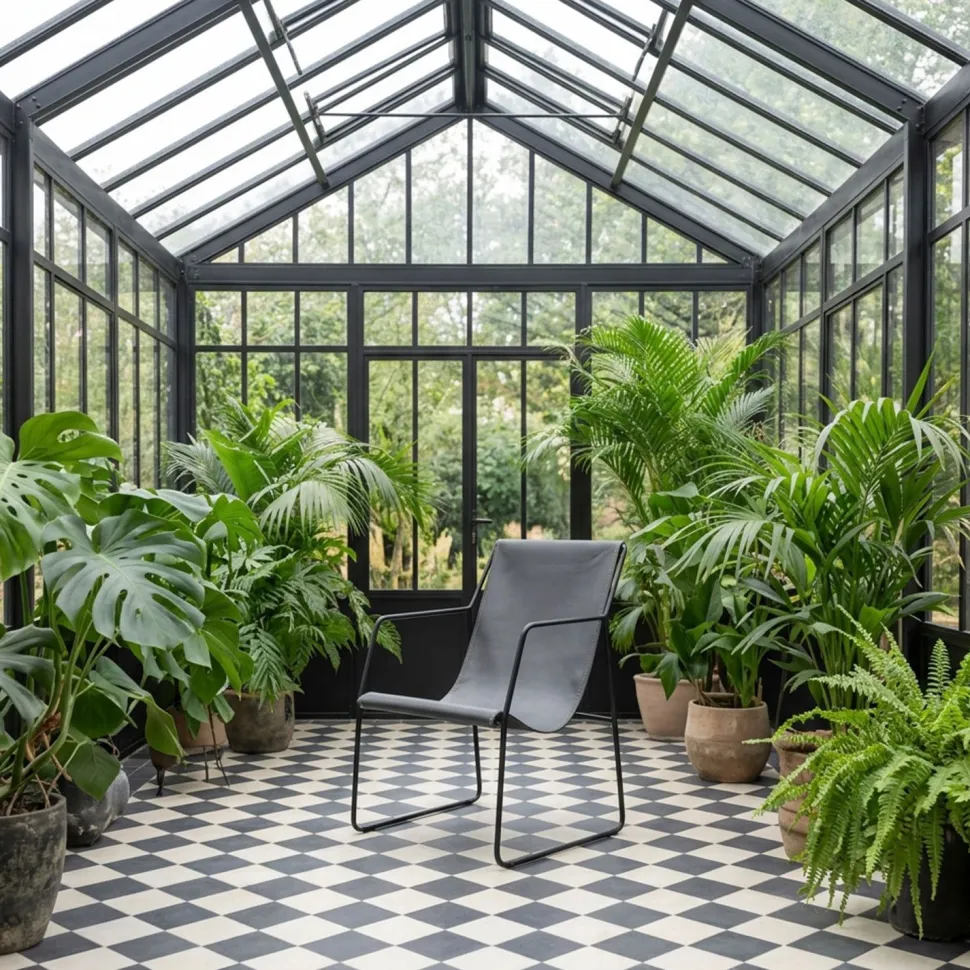 Fauteuil Ulysse Métal Noir et Simili Gris
