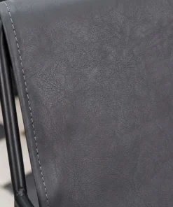 Fauteuil Ulysse Métal Noir et Simili Gris