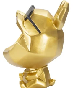 Figurine Chien design cartoon Polyrésine Noir et Or