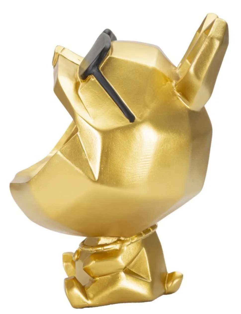 Figurine Chien design cartoon Polyrésine Noir et Or