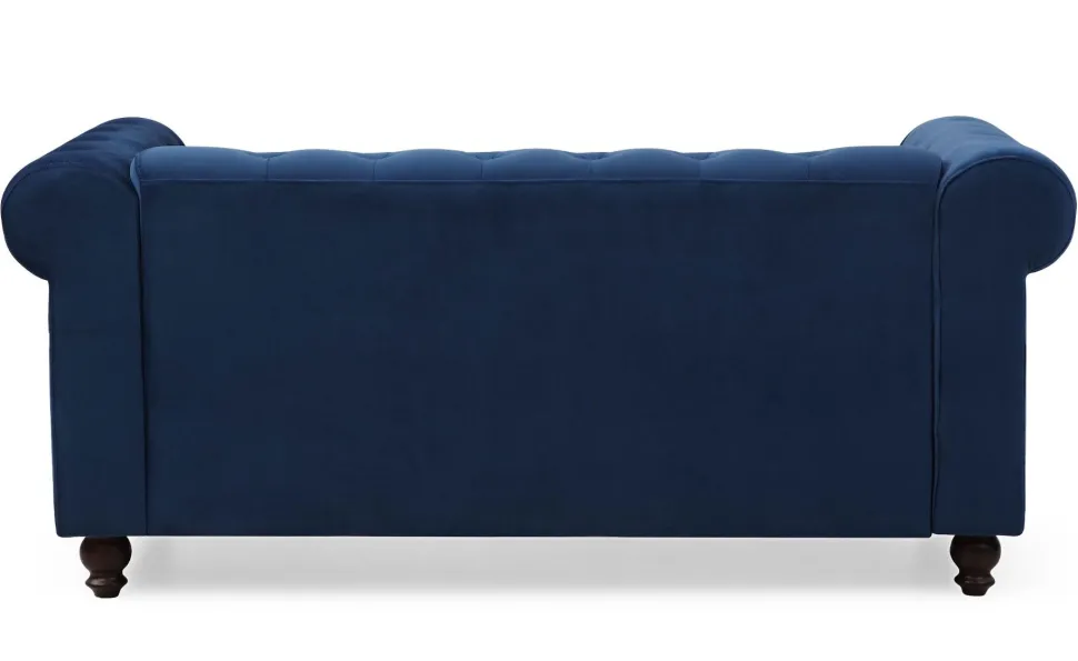 Grand canapé 2 places Chesterfield Velours Bleu