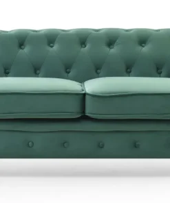 Grand canapé 2 places Chesterfield Velours Vert