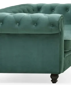 Grand canapé 2 places Chesterfield Velours Vert