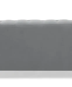 Grand canapé 2 places Chesterfield Velours Argent
