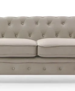 Grand canapé 2 places Chesterfield Velours Taupe