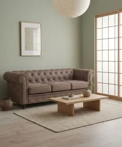 Grand canapé 3 places Chesterfield Vintage
