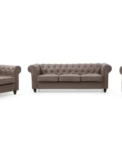 Grand canapé 3 places Chesterfield Vintage