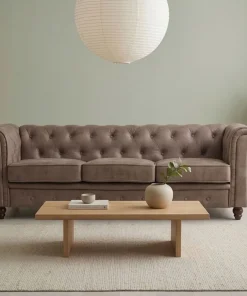 Grand canapé 3 places Chesterfield Vintage