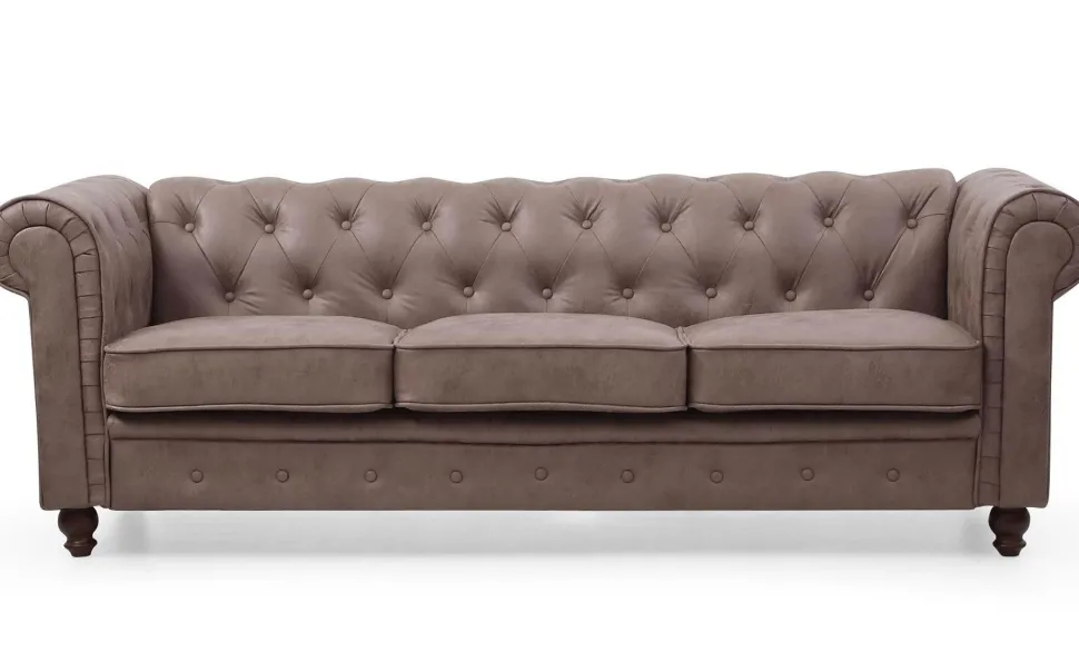 Grand canapé 3 places Chesterfield Vintage