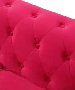 Grand canapé 2 places Chesterfield Velours Rouge