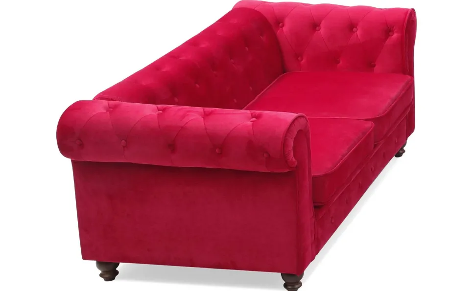Grand canapé 2 places Chesterfield Velours Rouge