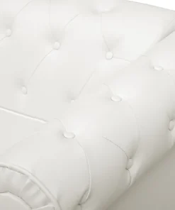 Grand canapé 3 places Chesterfield Blanc
