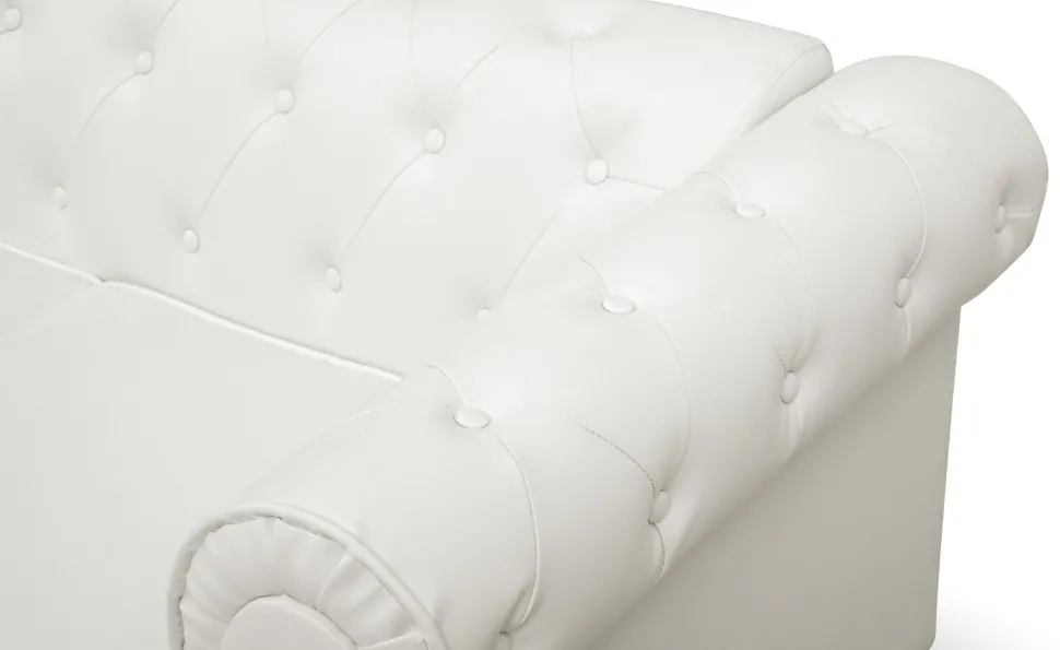 Grand canapé 3 places Chesterfield Blanc