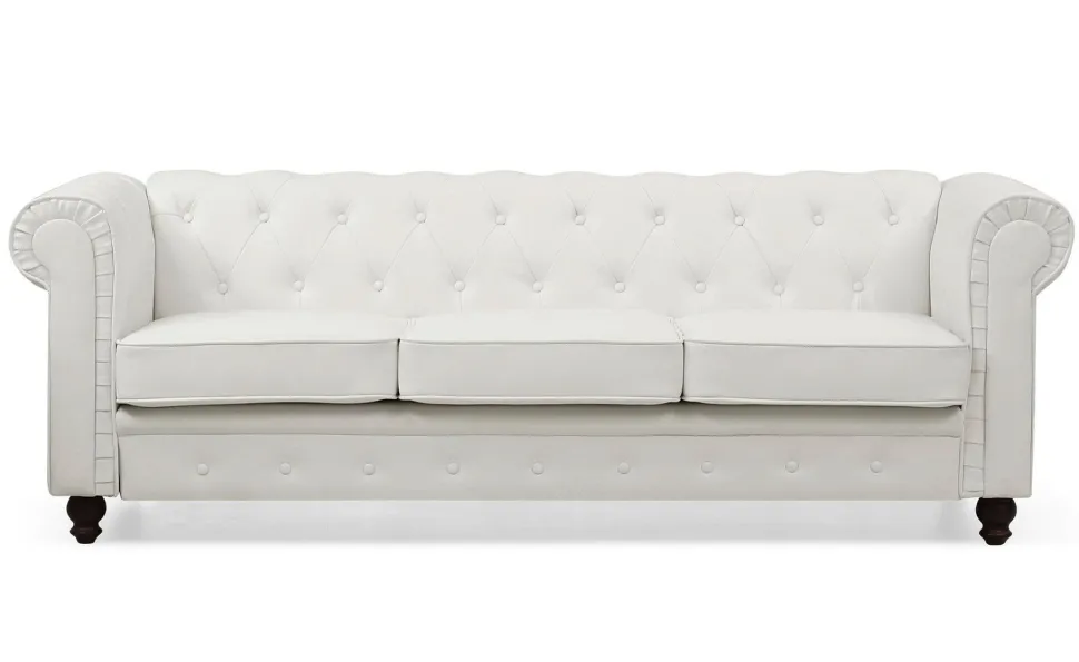 Grand canapé 3 places Chesterfield Blanc