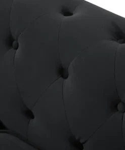 Grand canapé 3 places Chesterfield Velours Noir