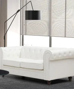 Grand canapé 2 places Chesterfield Blanc