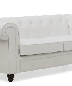 Grand canapé 2 places Chesterfield Blanc