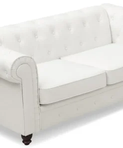 Grand canapé 2 places Chesterfield Blanc