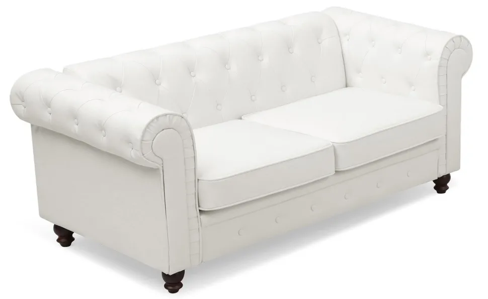 Grand canapé 2 places Chesterfield Blanc