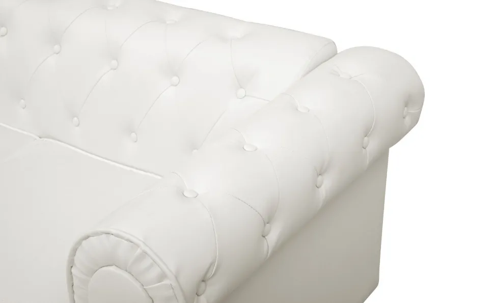 Grand canapé 2 places Chesterfield Blanc