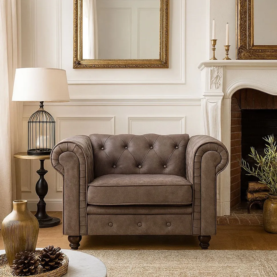 Grand fauteuil Chesterfield Vintage
