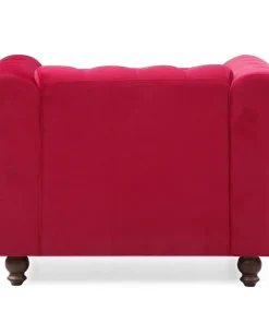 Grand fauteuil Chesterfield velours Rouge