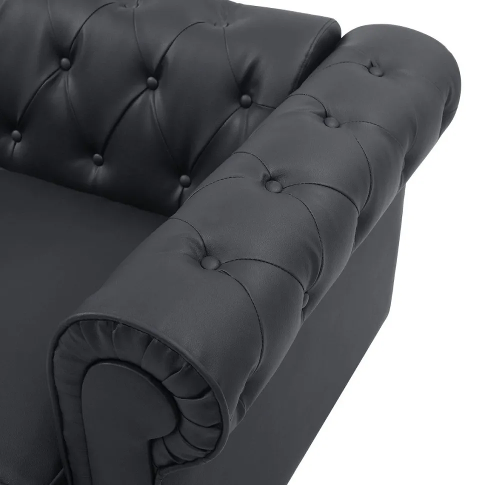 Grand fauteuil Chesterfield Noir