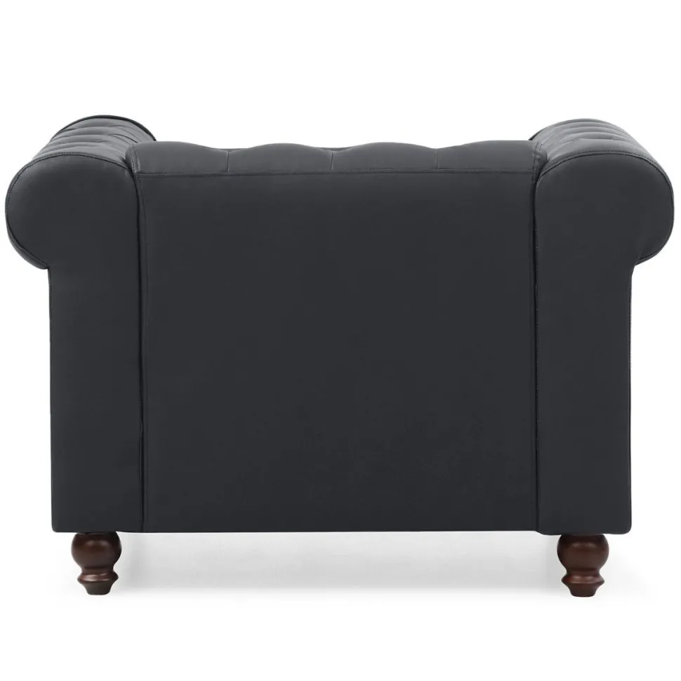 Grand fauteuil Chesterfield Noir