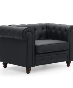 Grand fauteuil Chesterfield Noir