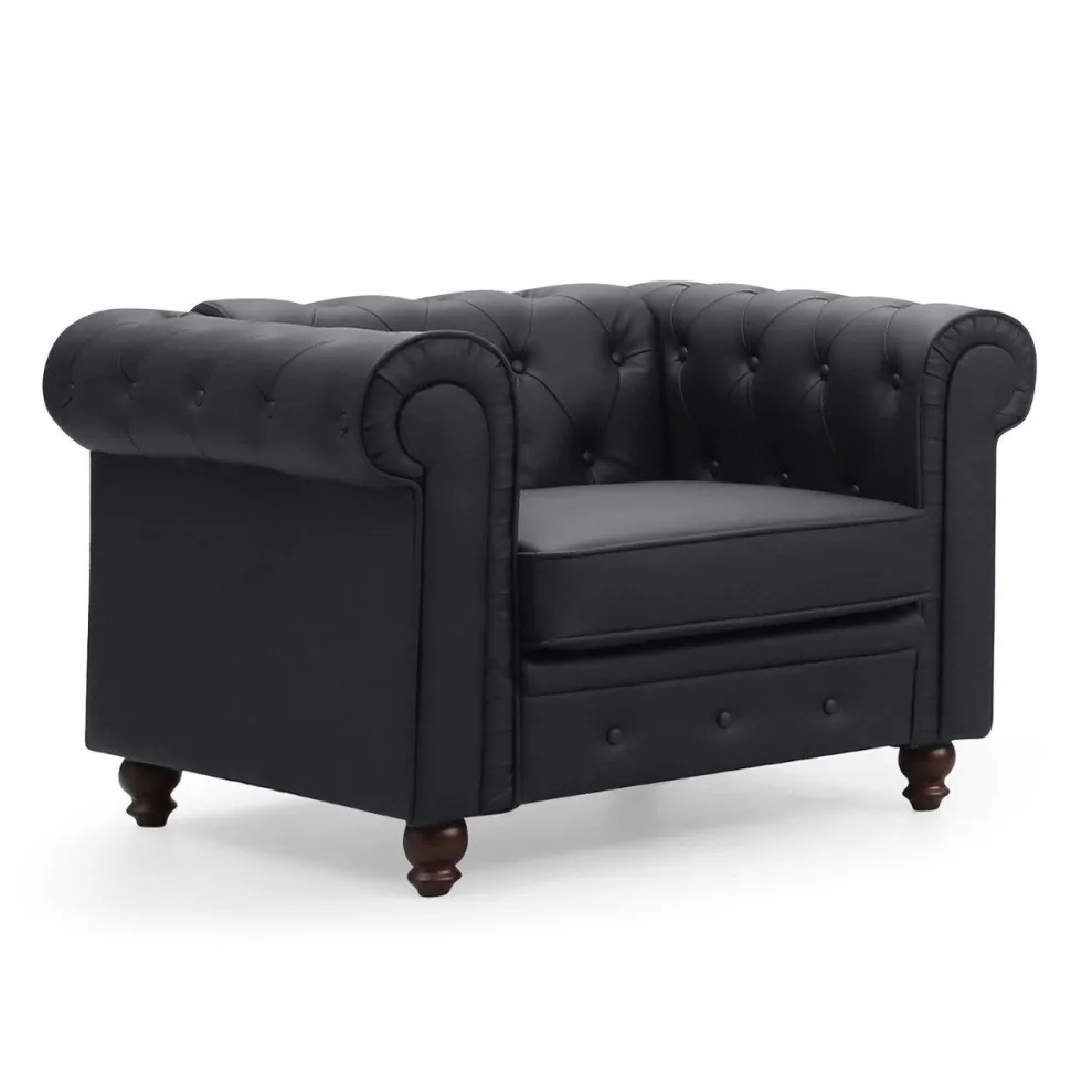Grand fauteuil Chesterfield Noir
