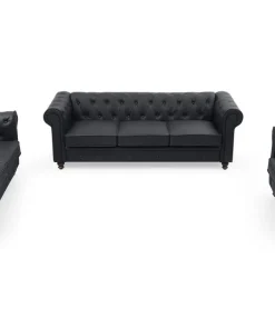 Grand fauteuil Chesterfield Noir