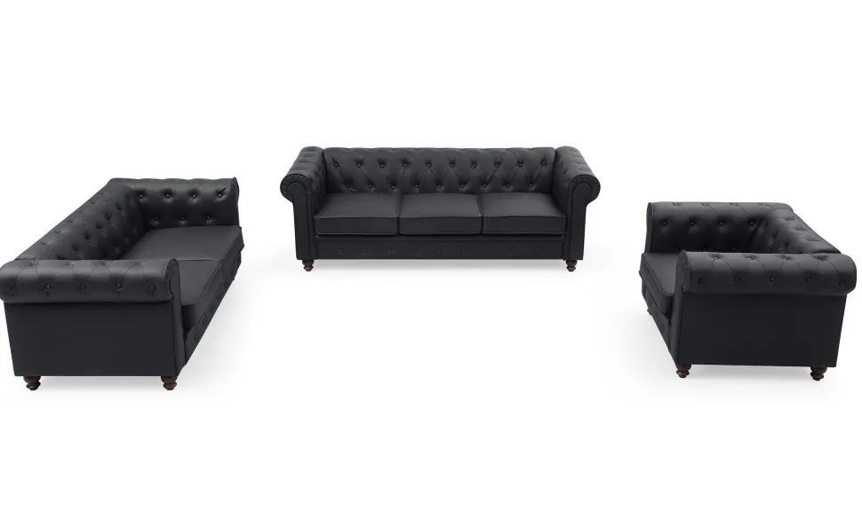 Grand fauteuil Chesterfield Noir