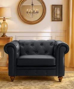 Grand fauteuil Chesterfield Noir