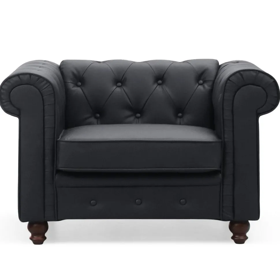 Grand fauteuil Chesterfield Noir