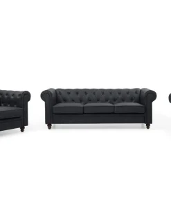 Grand fauteuil Chesterfield Noir
