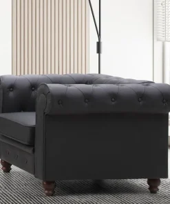 Grand fauteuil Chesterfield Noir