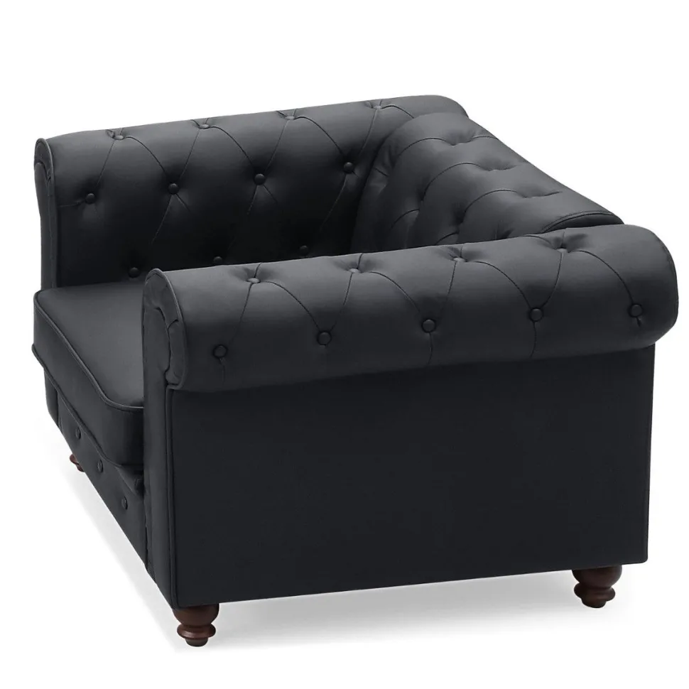 Grand fauteuil Chesterfield Noir