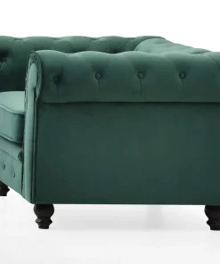 Grand fauteuil Chesterfield Velours Vert