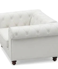 Grand fauteuil Chesterfield Blanc